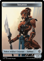 Elemental (0014) // Soldier (0026) Double-Sided Token [Outlaws of Thunder Junction Commander Tokens] | Dragon's Lair Comics and Fantasy Houston TX