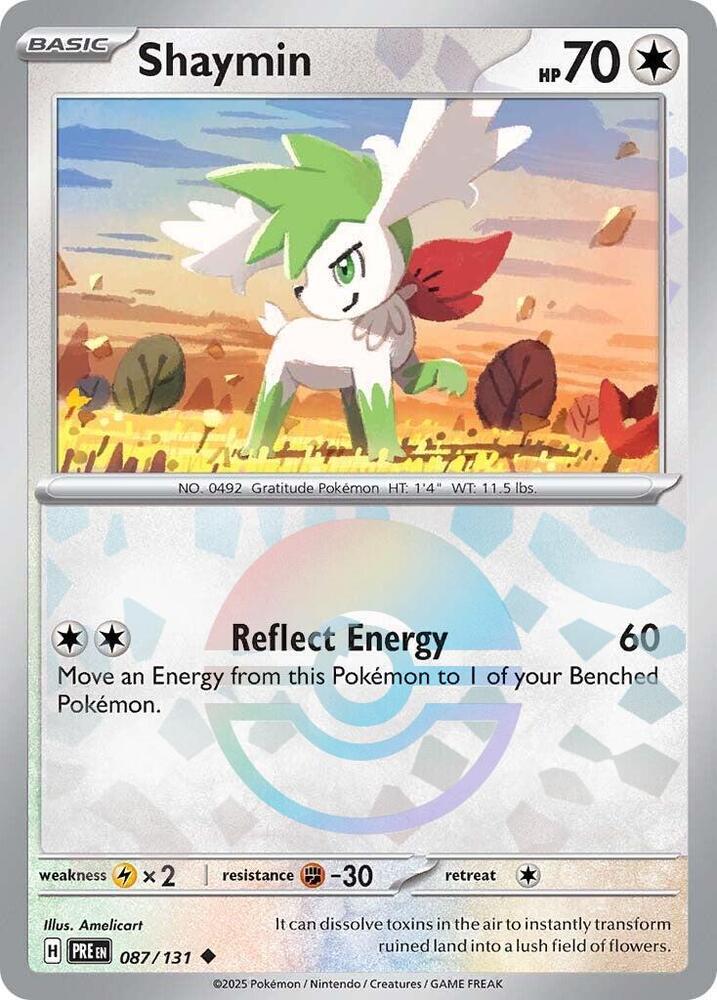 Shaymin (087/131) (Poke Ball Pattern) [Scarlet & Violet: Prismatic Evolutions] | Dragon's Lair Comics and Fantasy Houston TX