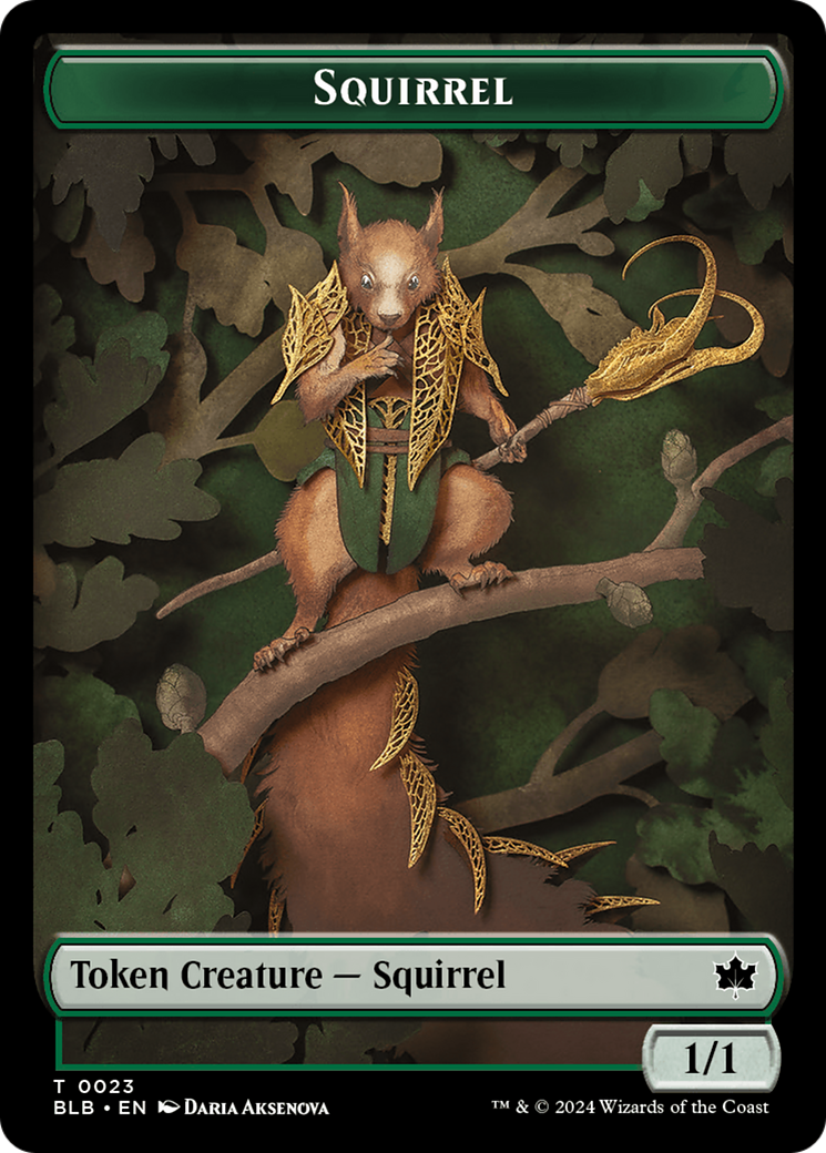 Squirrel // Treasure Double-Sided Token [Bloomburrow Tokens] | Dragon's Lair Comics and Fantasy Houston TX