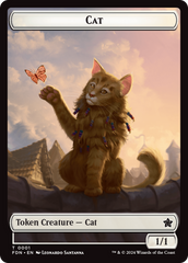 Elf Warrior // Cat (001) Doubled-Sided Token [Foundations Tokens] | Dragon's Lair Comics and Fantasy Houston TX