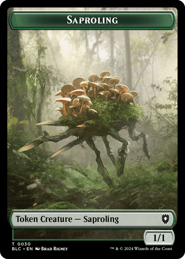 Saproling // Treasure Double-Sided Token [Bloomburrow Commander Tokens] | Dragon's Lair Comics and Fantasy Houston TX