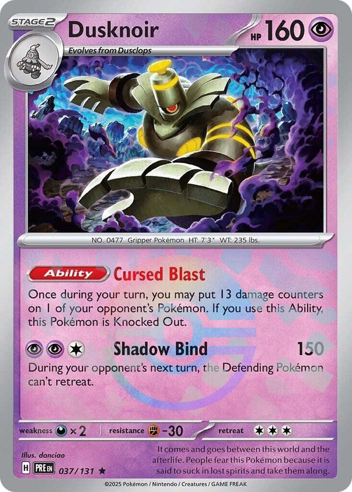 Dusknoir (037/131) (Poke Ball Pattern) [Scarlet & Violet: Prismatic Evolutions] | Dragon's Lair Comics and Fantasy Houston TX