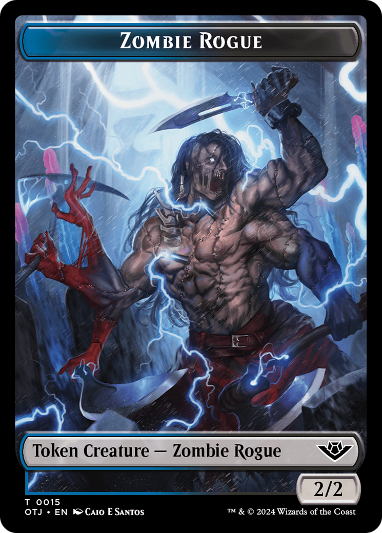 Zombie Rogue Token [Outlaws of Thunder Junction Tokens] | Dragon's Lair Comics and Fantasy Houston TX