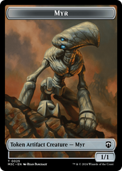 Construct (Ripple Foil) // Myr Double-Sided Token [Modern Horizons 3 Commander Tokens] | Dragon's Lair Comics and Fantasy Houston TX