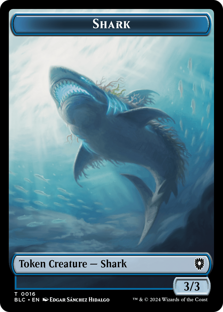 Elemental // Shark Double-Sided Token [Bloomburrow Commander Tokens] | Dragon's Lair Comics and Fantasy Houston TX