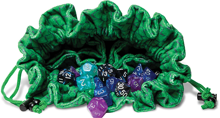 Fanroll Dragon Storm Velvet Compartment Dice Bag: Green Dragon Scales | Dragon's Lair Comics and Fantasy Houston TX