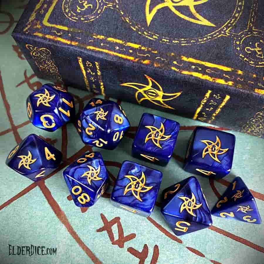 Elder Dice: Blue Astral Elder Sign Poly 7 Set | Dragon's Lair Comics and Fantasy Houston TX