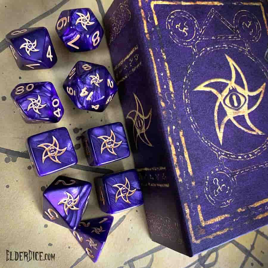 Elder Dice Astral Elder Sign Poly 7 Mystic Purple | Dragon's Lair Comics and Fantasy Houston TX