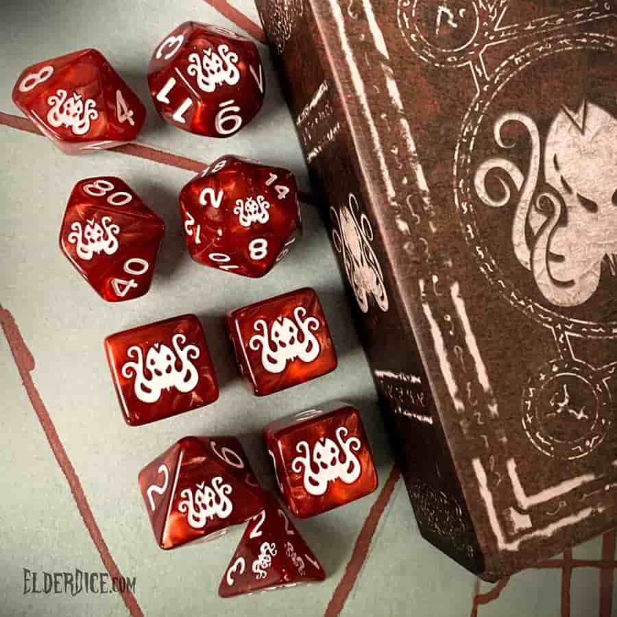 Elder Dice: Brand of Cthulhu Poly 7 Bone White | Dragon's Lair Comics and Fantasy Houston TX