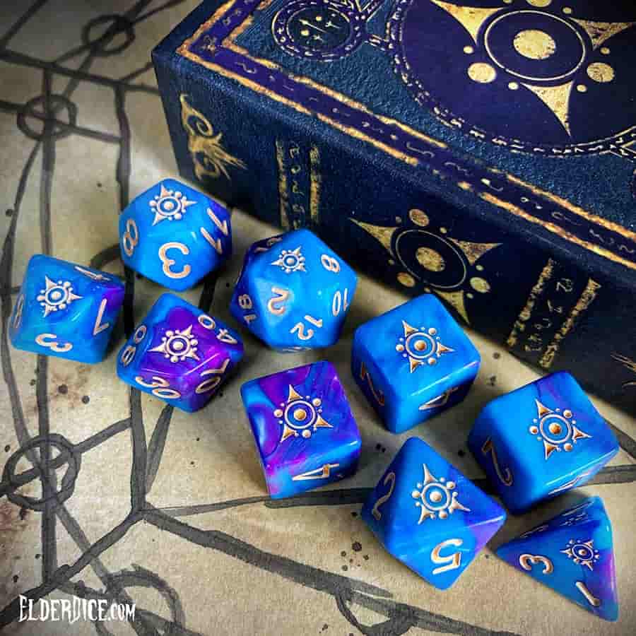 Elder Dice: Sigil of the Dremlands Poly 7 Set Kadathian Ice | Dragon's Lair Comics and Fantasy Houston TX