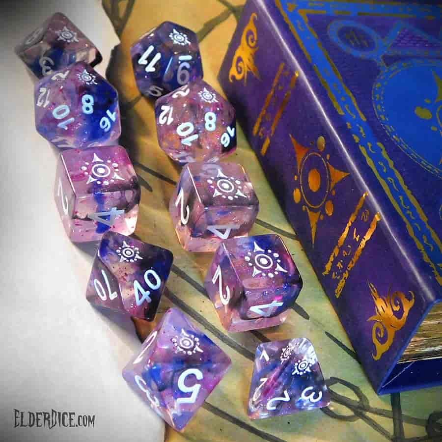 Elder Dice: Sigil of the Dremlands Poly 7 Set Glass and Wax | Dragon's Lair Comics and Fantasy Houston TX