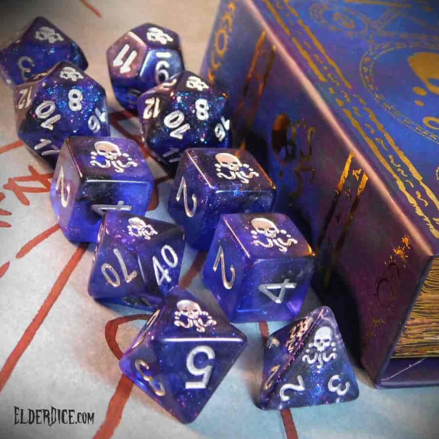 Elder Dice: Yog-Sothoth Poly 7 Set Glass and Wax | Dragon's Lair Comics and Fantasy Houston TX