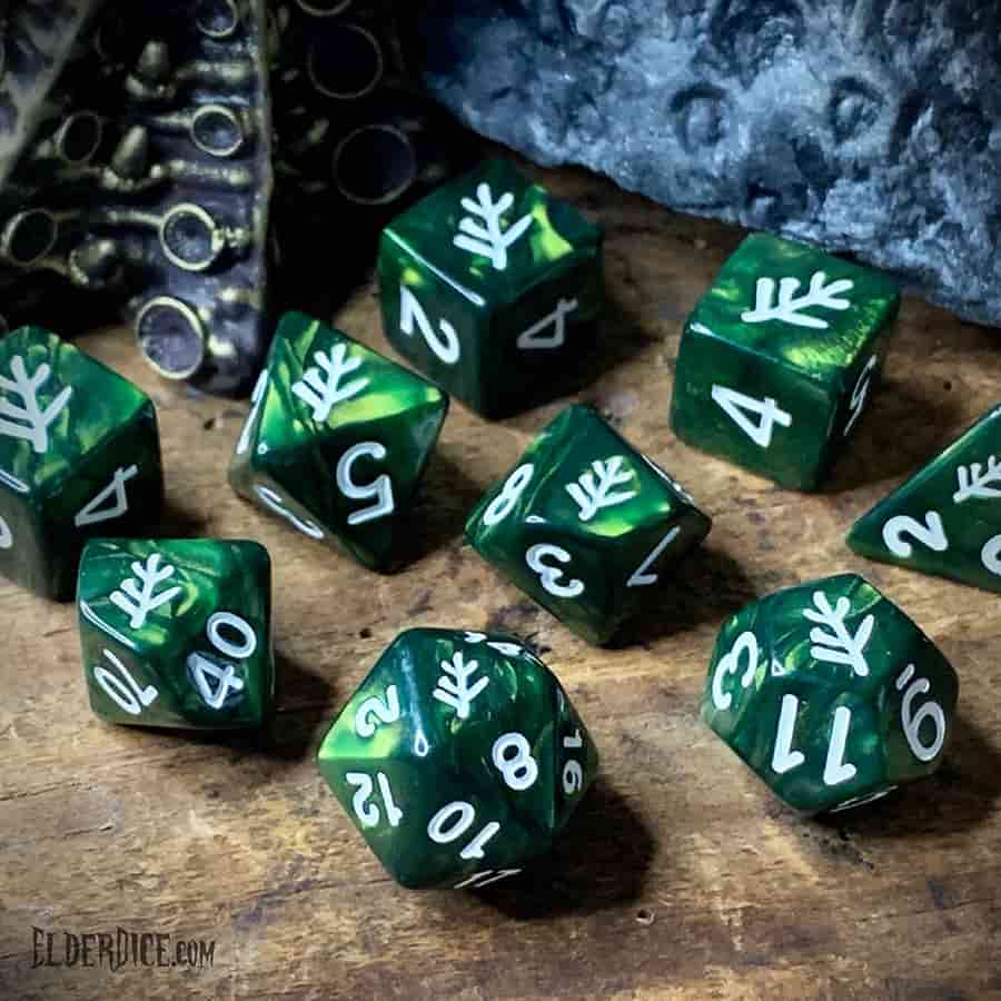 Elder Dice: Elder Sign Poly 7 Set Aegis White | Dragon's Lair Comics and Fantasy Houston TX