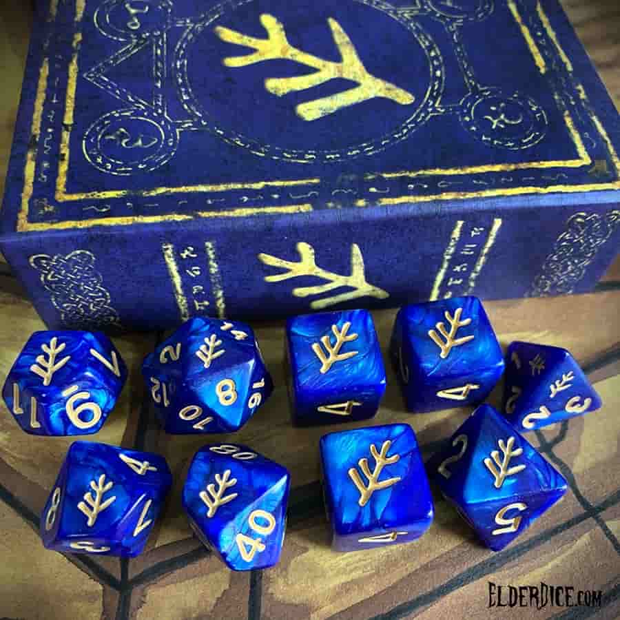 Elder Dice: Elder Sign Poly 7 Set Blue Aether | Dragon's Lair Comics and Fantasy Houston TX