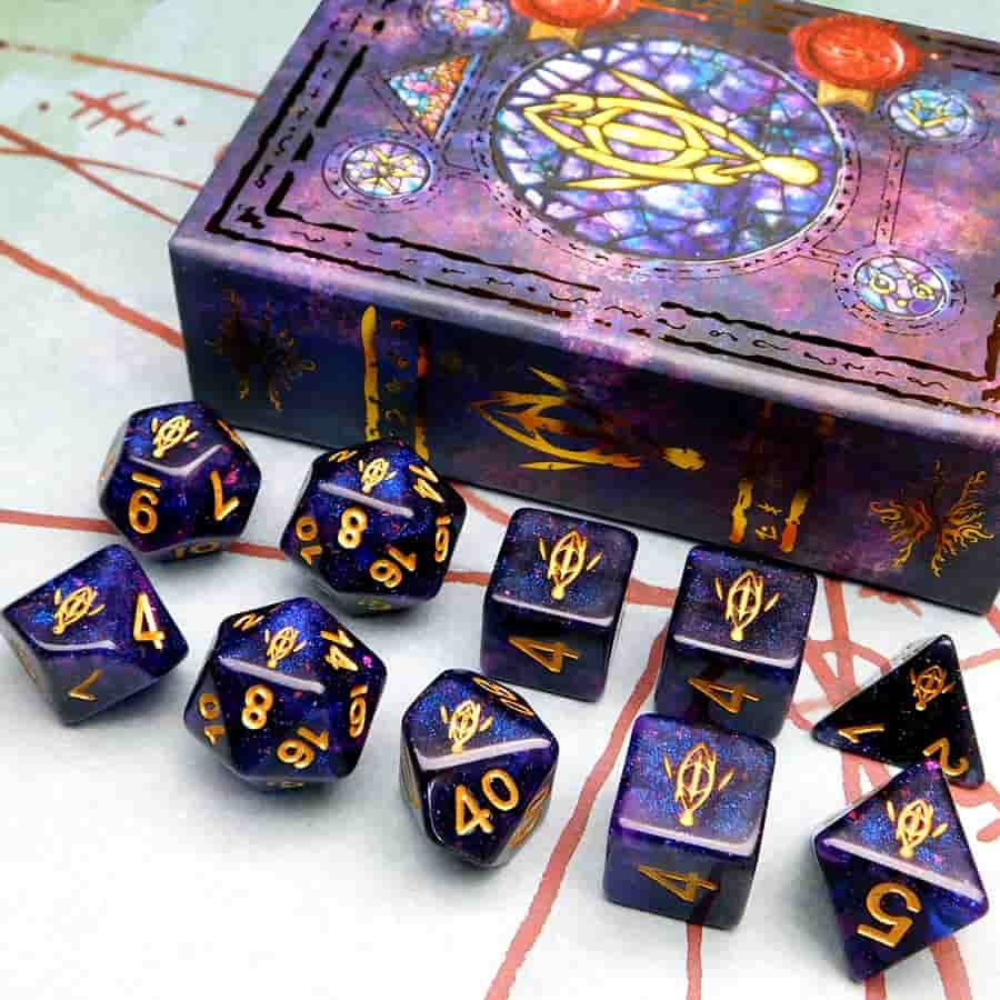 Elder Dice: Seer's Eye Poly 10 Set Glass and Wax | Dragon's Lair Comics and Fantasy Houston TX