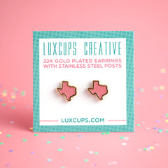 Texas Glitter Pink Earrings | Dragon's Lair Comics and Fantasy Houston TX