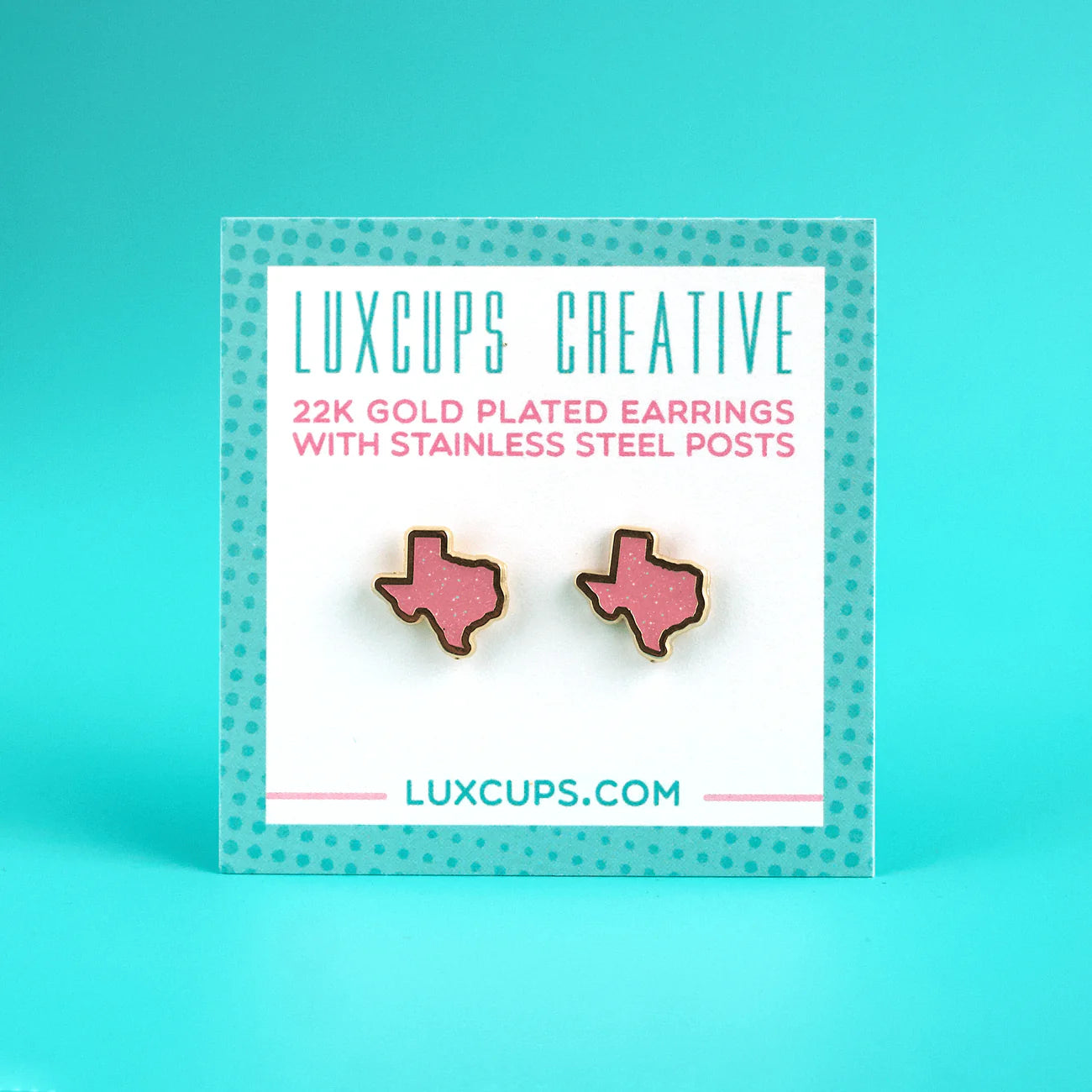 Texas Glitter Pink Earrings | Dragon's Lair Comics and Fantasy Houston TX