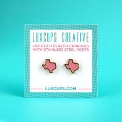 Texas Glitter Pink Earrings | Dragon's Lair Comics and Fantasy Houston TX