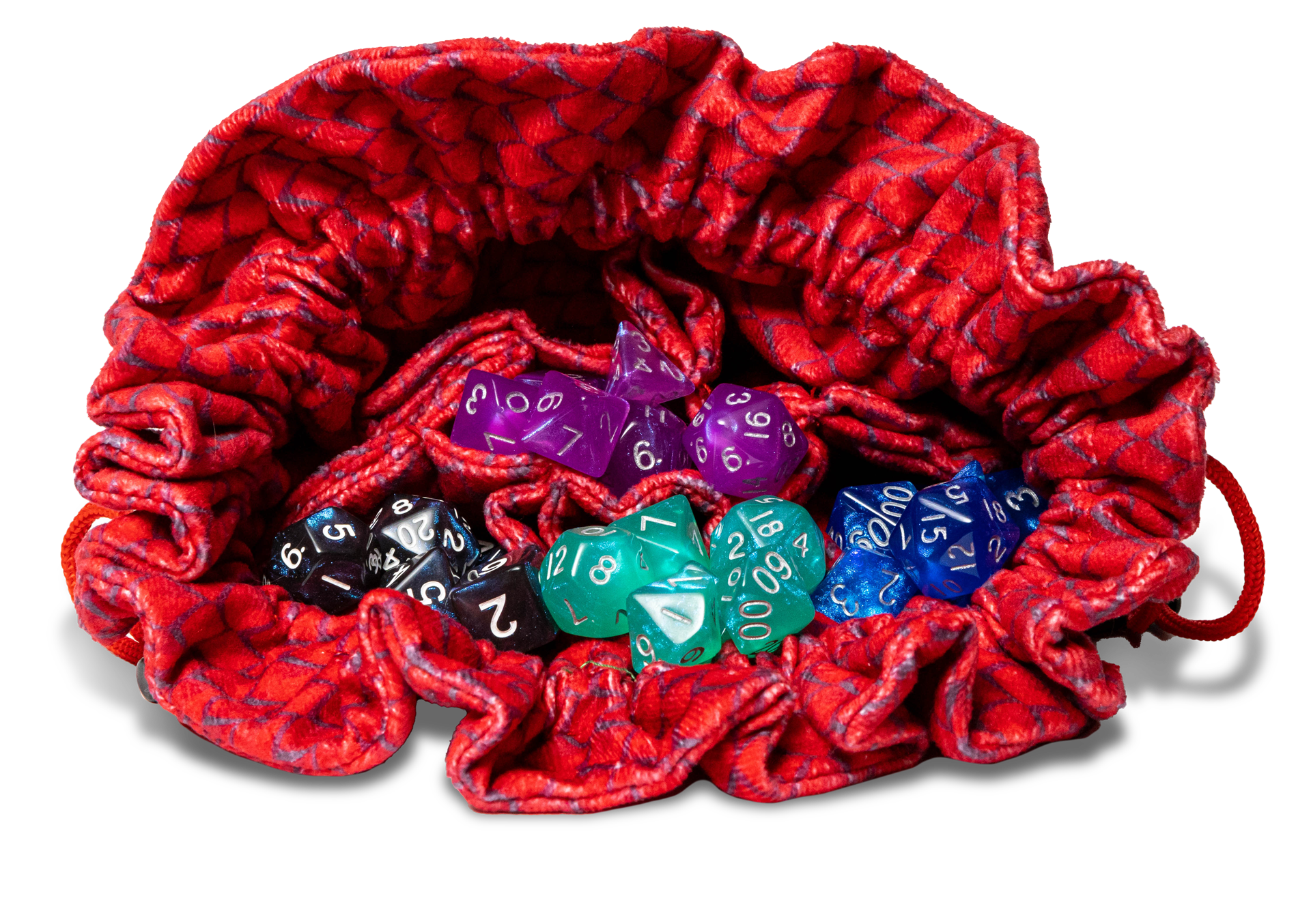 Fanroll Dragon Storm Velvet Compartment Dice Bag: Red Dragon Scales | Dragon's Lair Comics and Fantasy Houston TX