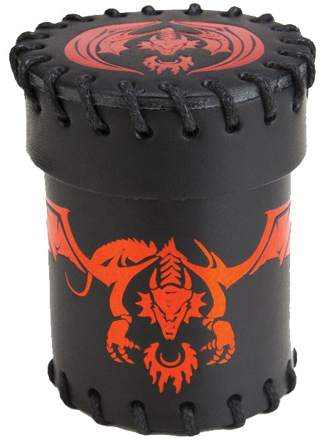 Q Workshop Dragon Dice Cup Black and Red Leather | Dragon's Lair Comics and Fantasy Houston TX