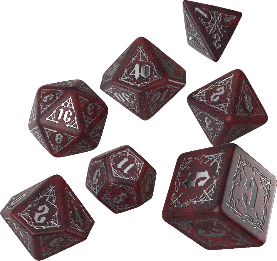 Bloodsucker Shimmering Dice Set: Red & Silver (7) | Dragon's Lair Comics and Fantasy Houston TX