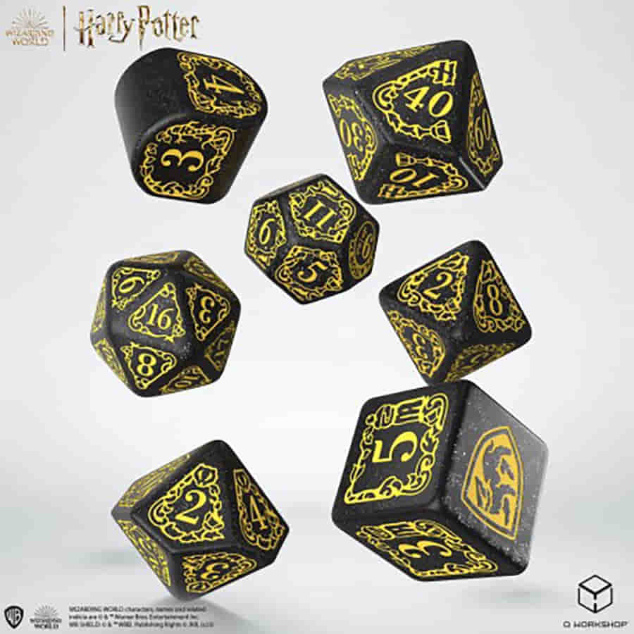 Q Workshop Harry Potter Hufflepuff Modern Dice Set | Dragon's Lair Comics and Fantasy Houston TX