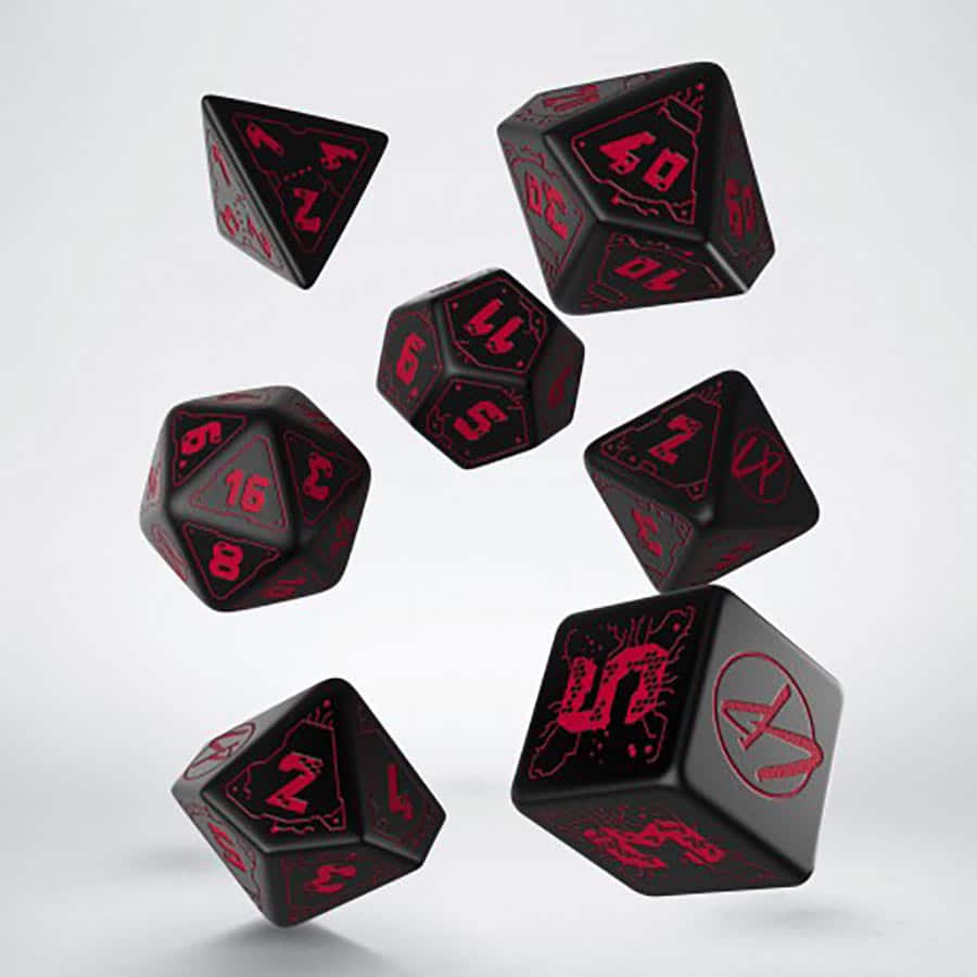 Q Workshop Cyberpunk Essential Dice Set Red | Dragon's Lair Comics and Fantasy Houston TX