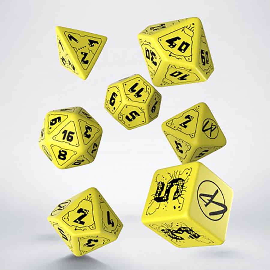 Q Workshop Cyberpunk Red RPG Dice Set: Danger Zone | Dragon's Lair Comics and Fantasy Houston TX