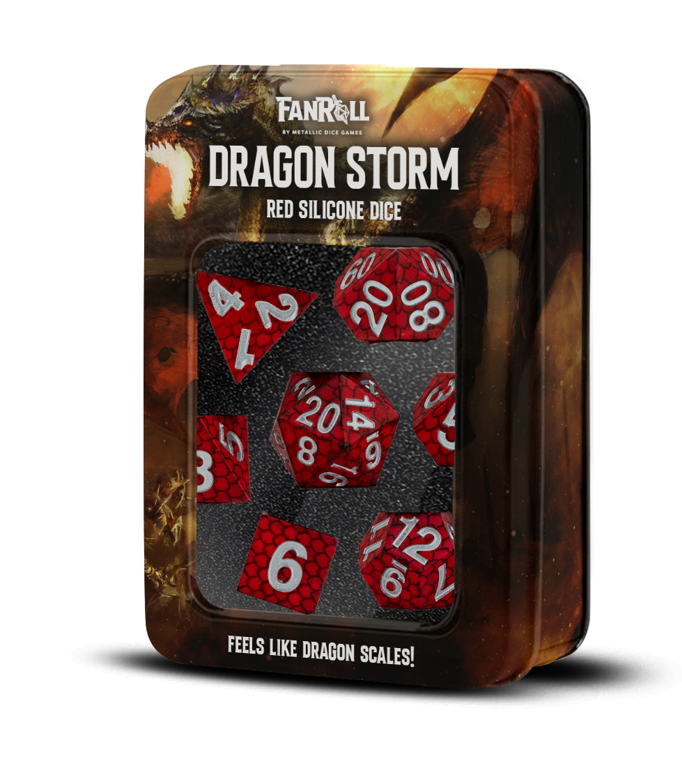 Fanroll Dragon Storm Silicon Dice Set: Red Dragon Scales | Dragon's Lair Comics and Fantasy Houston TX