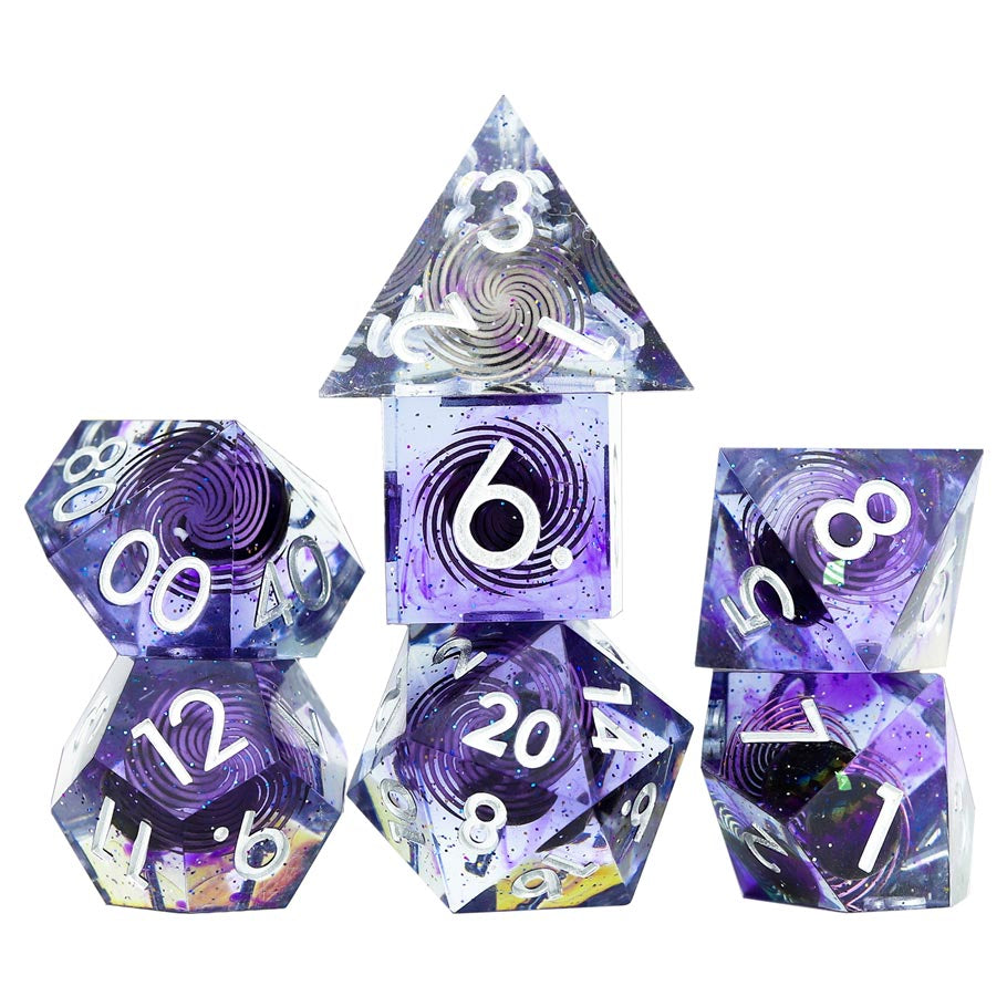 Midnight Poly 7 Sharp Edged Dice Set | Dragon's Lair Comics and Fantasy Houston TX