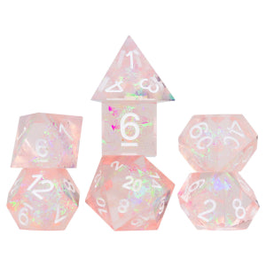 Sirius Dice Sharp Edge Poly 7 Set: Pink Fairy | Dragon's Lair Comics and Fantasy Houston TX