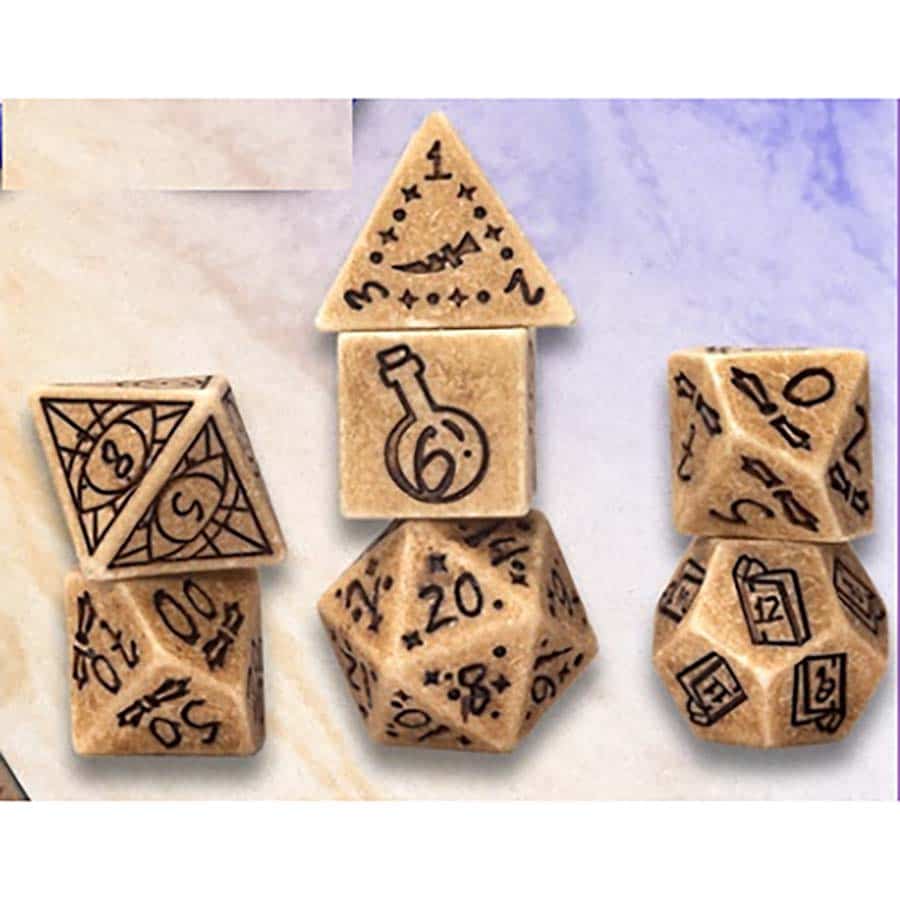 Sirius Dice Illusory Stone Sandstone Poly 7 Set | Dragon's Lair Comics and Fantasy Houston TX