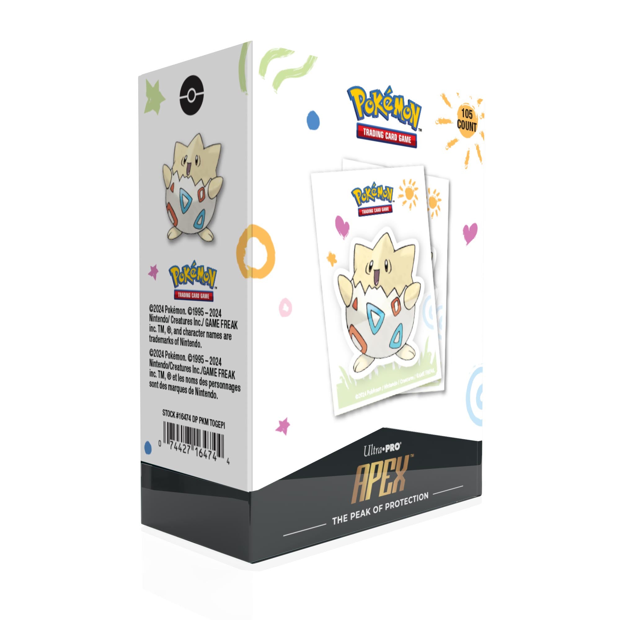 Pokemon TCG: Togepi Apex Deck Protector Sleeves 105 Ct | Dragon's Lair Comics and Fantasy Houston TX