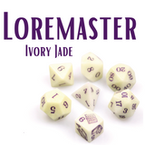 Level Up Dice Ivory Jade Gemstone Poly 7 Dice Set | Dragon's Lair Comics and Fantasy Houston TX