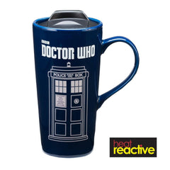 Bioworld Doctor Who Tardis Heat Reactive 20 oz. Ceramic Travel Mug | Dragon's Lair Comics and Fantasy Houston TX