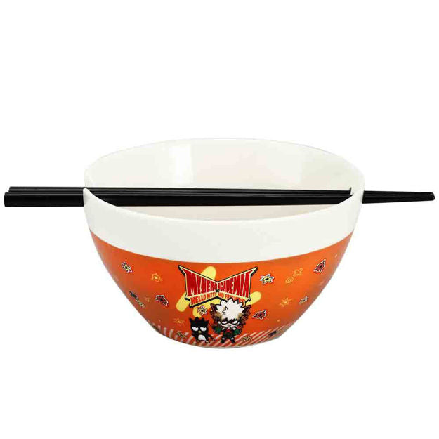 Bioworld Sanrio X My Hero Academia Badtz & Maru Ceramic Ramen Bowl with Chopsticks | Dragon's Lair Comics and Fantasy Houston TX