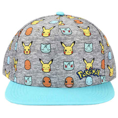 Bioworld Pokemon Youth Microfiber AOP Curved Bill Snapback Cap | Dragon's Lair Comics and Fantasy Houston TX