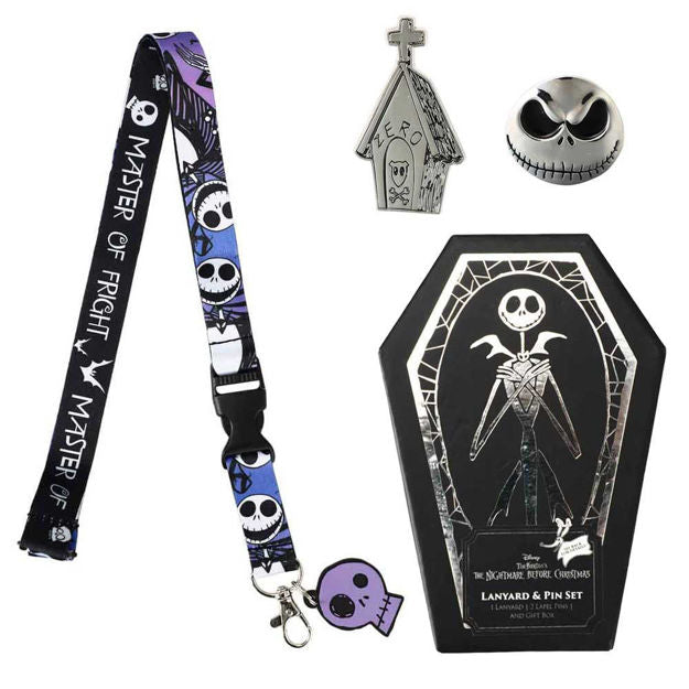 Bioworld The Nightmare Before Christmas Master of Fright Lapel Pins & Lanyard Coffin Box Set | Dragon's Lair Comics and Fantasy Houston TX