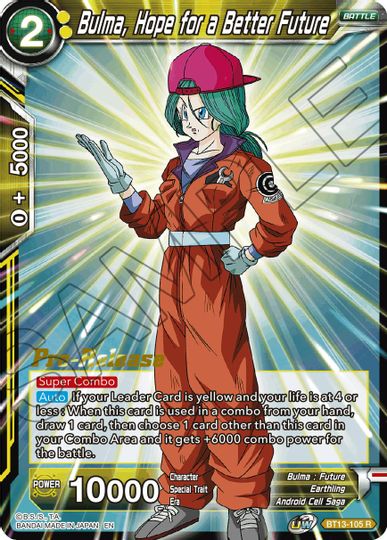 Bulma, Hope for a Better Future (BT13-105) [Supreme Rivalry Prerelease Promos] | Dragon's Lair Comics and Fantasy Houston TX