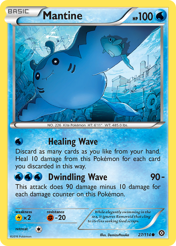 Mantine (27/114) [XY: Steam Siege] | Dragon's Lair Comics and Fantasy Houston TX