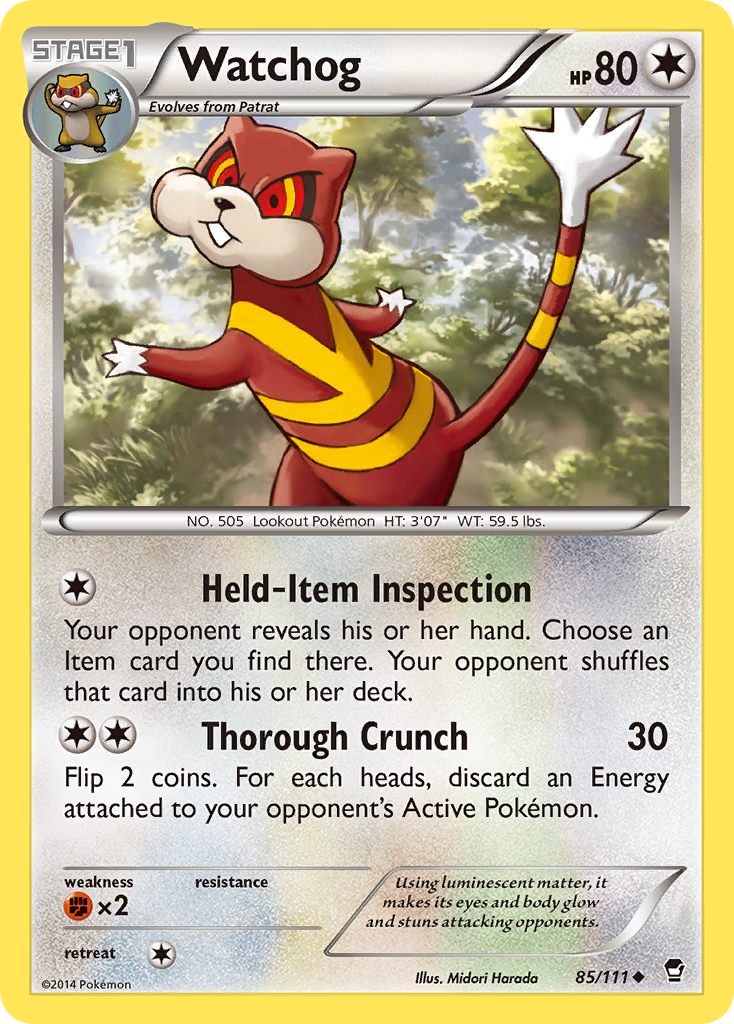 Watchog (85/111) [XY: Furious Fists] | Dragon's Lair Comics and Fantasy Houston TX