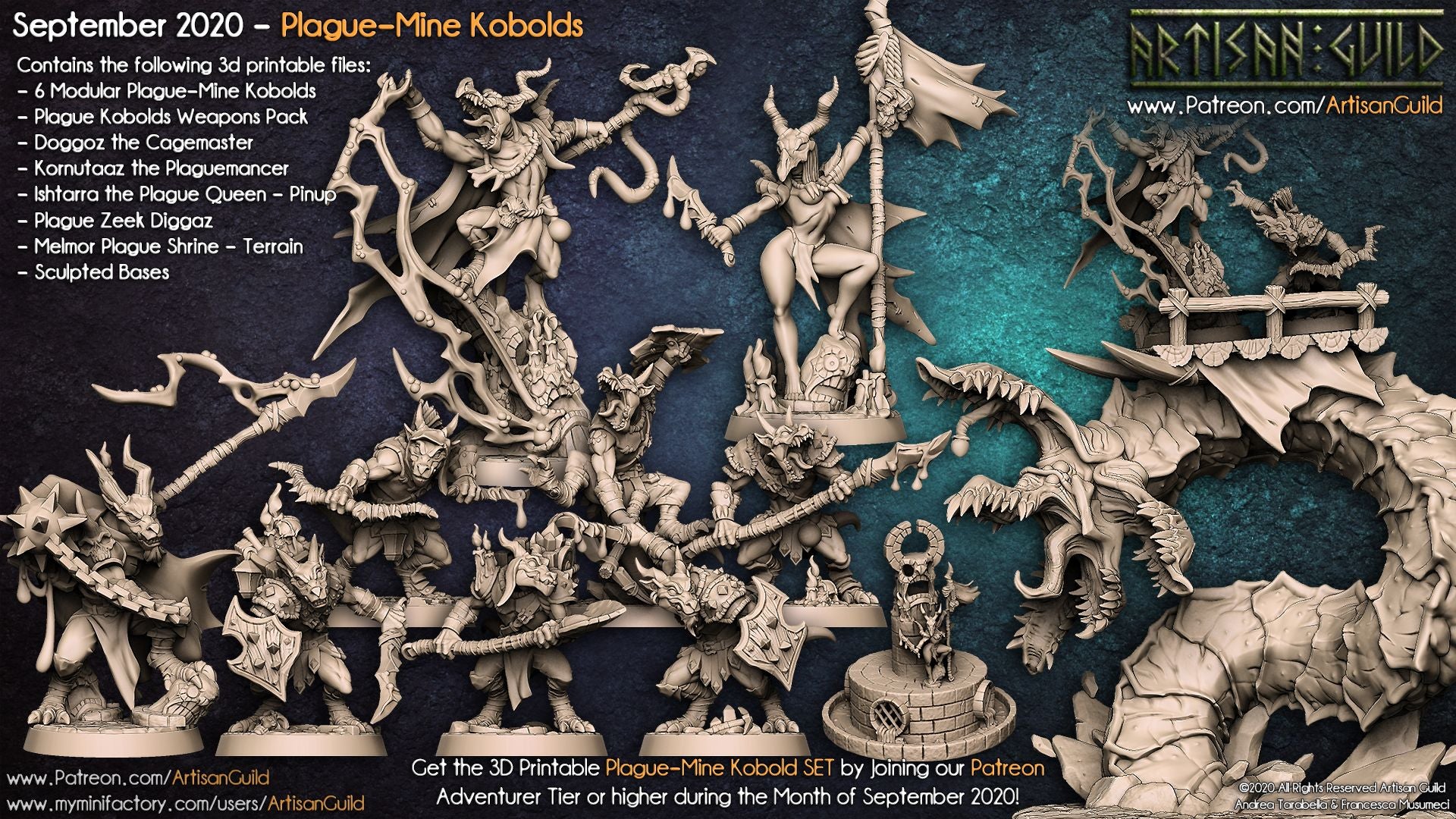 Dragon's Lair Printed Mini: Plague-Mine Kobolds Set | Dragon's Lair Comics and Fantasy Houston TX