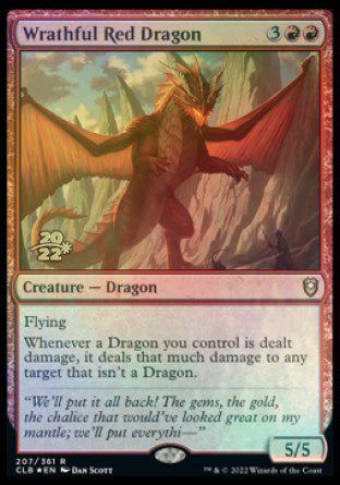 Wrathful Red Dragon [Commander Legends: Battle for Baldur's Gate Prerelease Promos] | Dragon's Lair Comics and Fantasy Houston TX