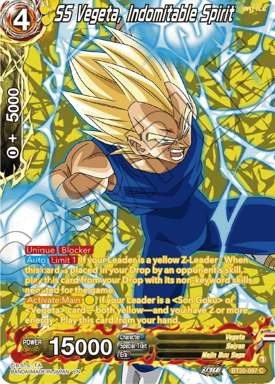 SS Vegeta, Indomitable Spirit (Silver Foil) (BT20-097) [Power Absorbed] | Dragon's Lair Comics and Fantasy Houston TX