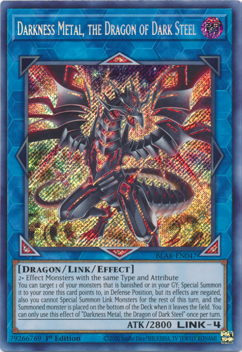 Darkness Metal, the Dragon of Dark Steel [BLAR-EN047] Secret Rare | Dragon's Lair Comics and Fantasy Houston TX