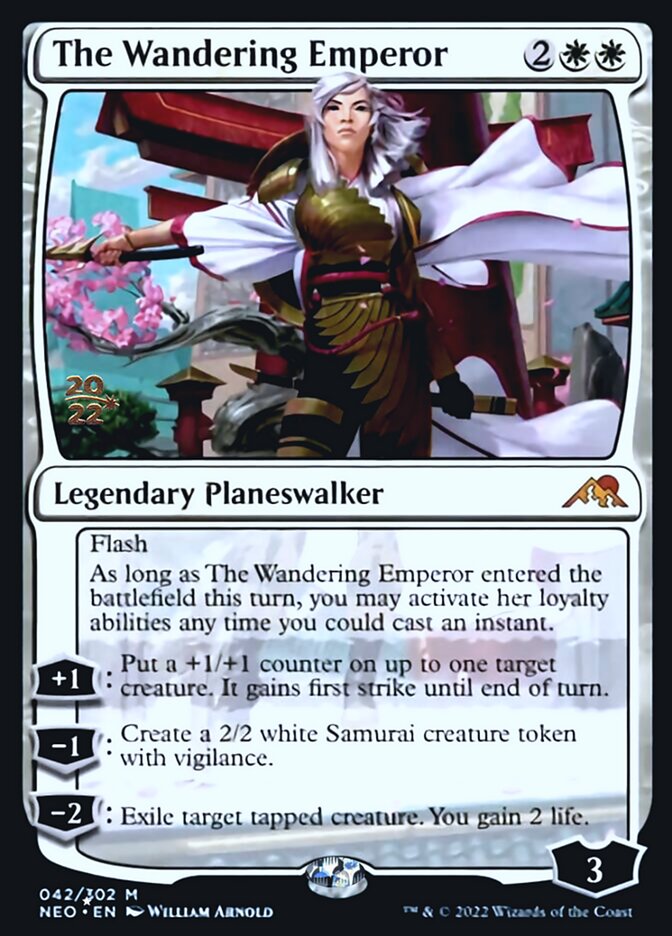 The Wandering Emperor [Kamigawa: Neon Dynasty Prerelease Promos] | Dragon's Lair Comics and Fantasy Houston TX