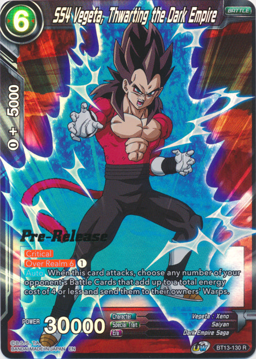 SS4 Vegeta, Thwarting the Dark Empire (BT13-130) [Supreme Rivalry Prerelease Promos] | Dragon's Lair Comics and Fantasy Houston TX