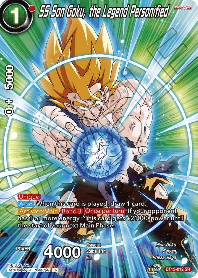 SS Son Goku, the Legend Personified (BT13-012) [Theme Selection: History of Son Goku] | Dragon's Lair Comics and Fantasy Houston TX