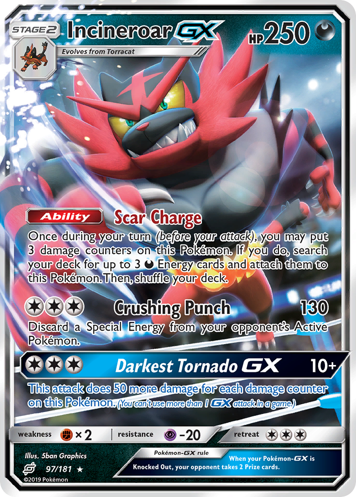 Incineroar GX (97/181) [Sun & Moon: Team Up] | Dragon's Lair Comics and Fantasy Houston TX