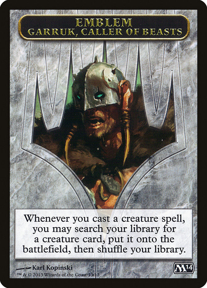 Garruk, Caller of Beasts Emblem [Magic 2014 Tokens] | Dragon's Lair Comics and Fantasy Houston TX